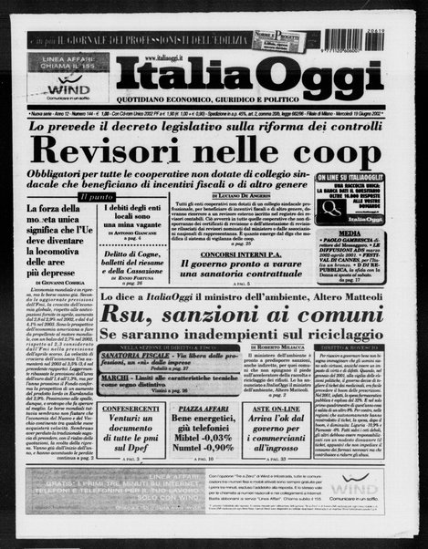 Italia oggi : quotidiano di economia finanza e politica